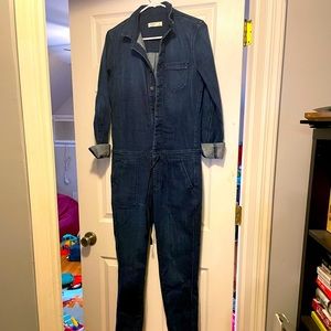 Abercrombie tie waist denim jumpsuit